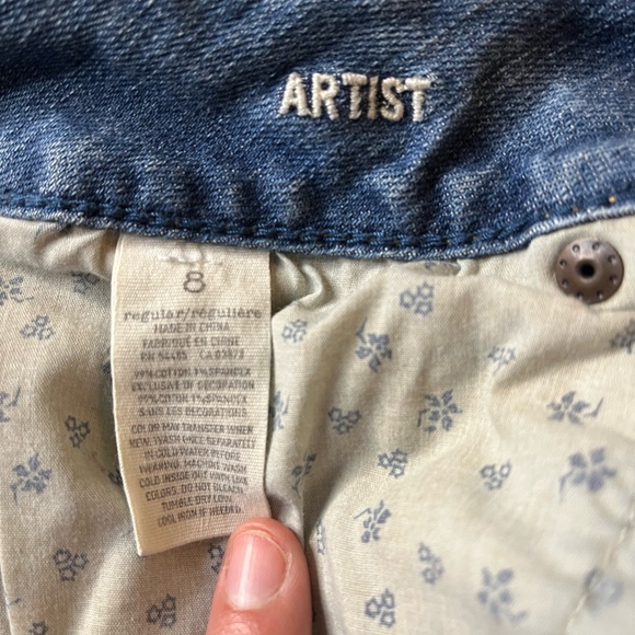 Aerie Stretch ‘Artist’ Light Blue Distressed Cropped Jeans - Picture 9 of 9